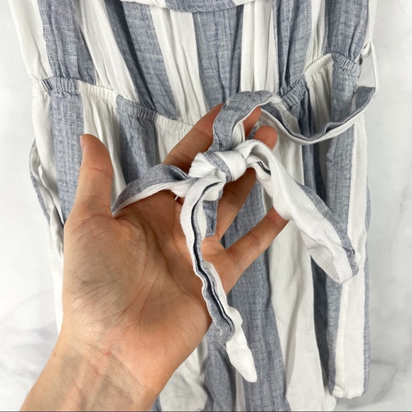 LF Seek the Label Off-the-Shoulder Striped Ruffle Belted Romper Boho Retro S - Picture 5 of 9